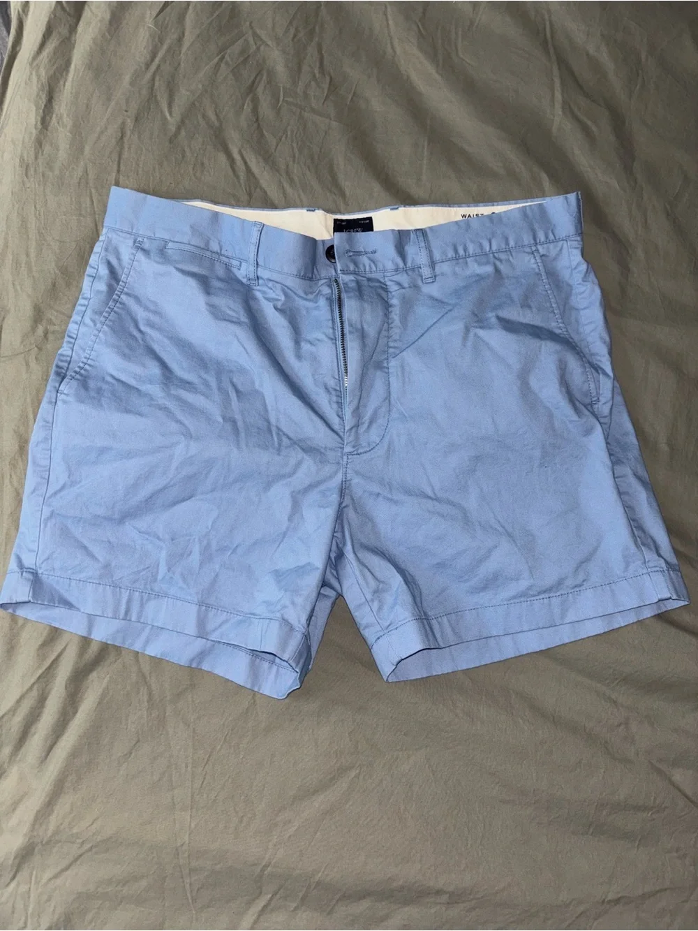J. Crew Men's Light Blue Flat-Front Chino Shorts